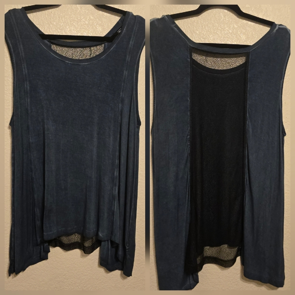 New Hurley medium rayon blend acemetrical super soft tunic tank top